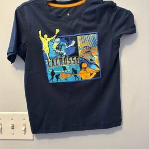 Navy Lacrosse Graphic Kids T-Shirt